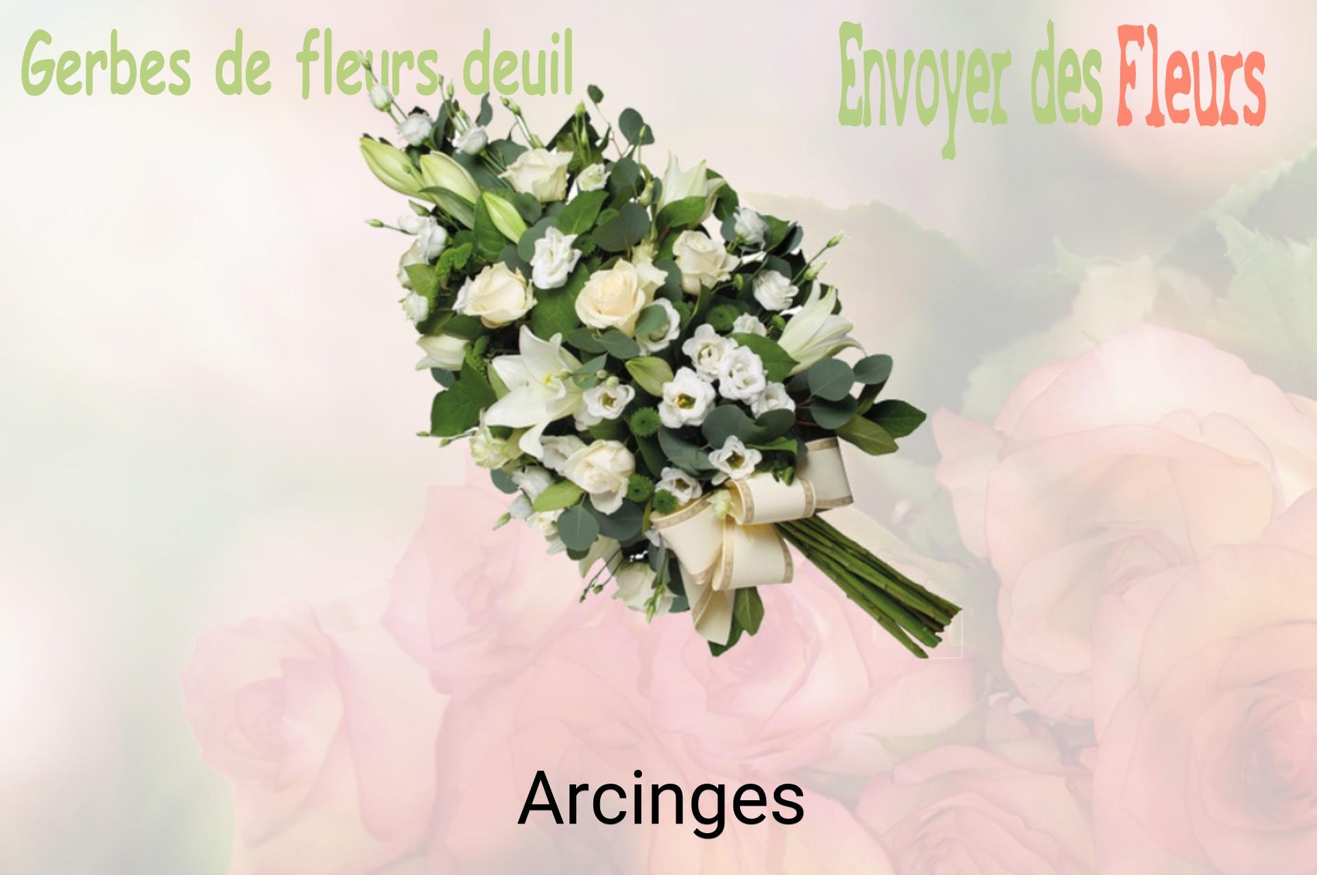 Gerbe de fleurs de deuil livrée à Arcinges
